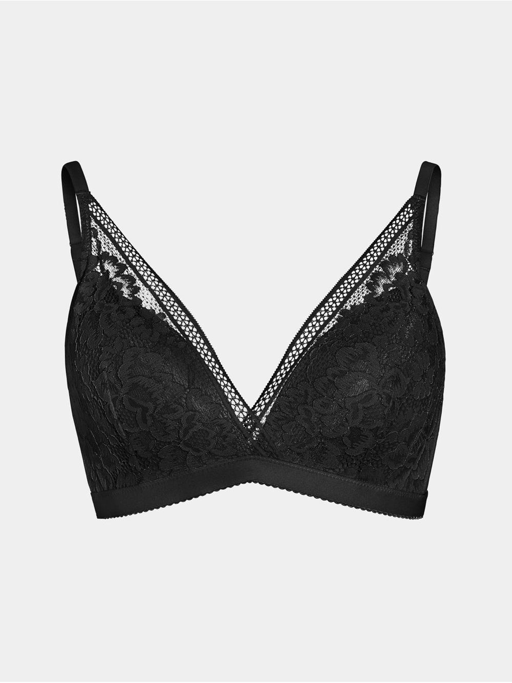 Knix Lace Deep-V Wireless Bra - Black